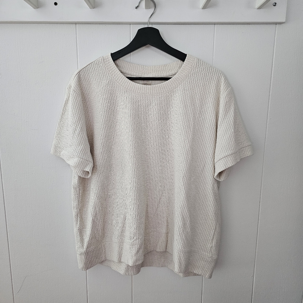 Faux cable knit tee | Size XL